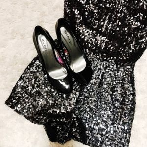 Madden Girl Black Patent Wedges